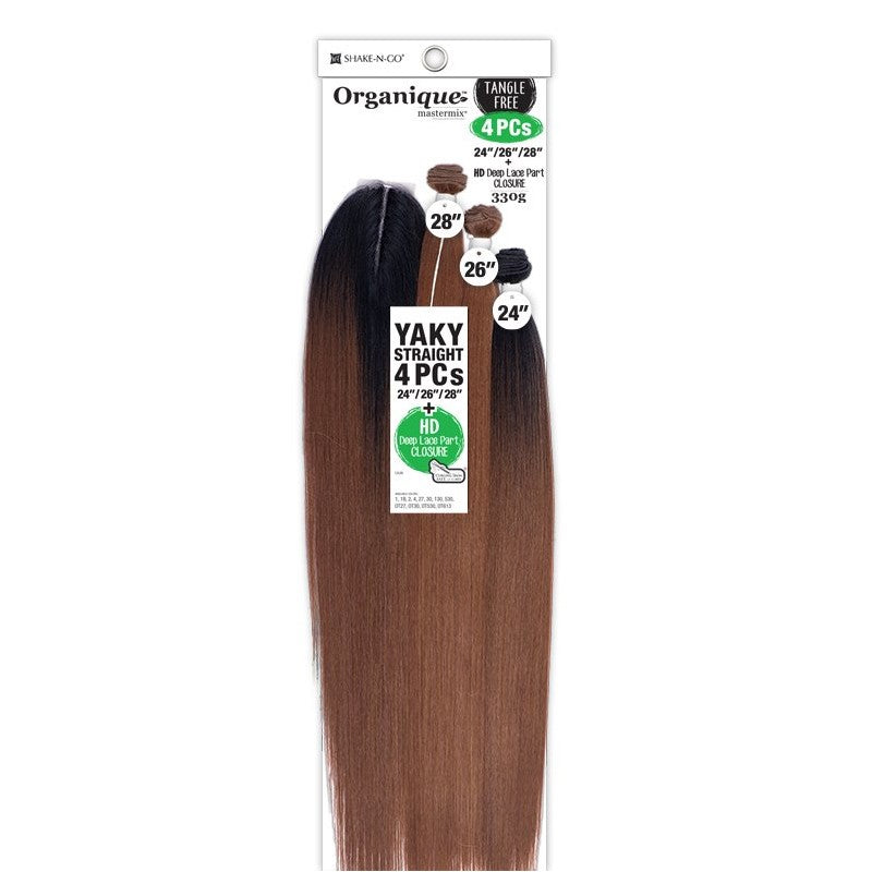 Organique Yaky Straight 4pcs 24"26"28" + Closure