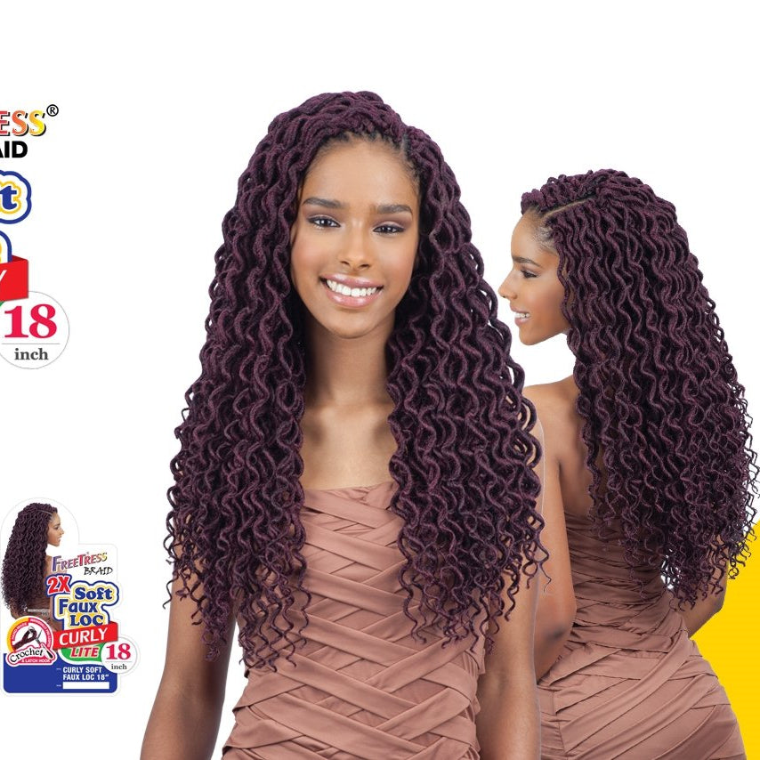 2X SOFT CURLY FAUX LOC 18" FREETRESS CROCHET