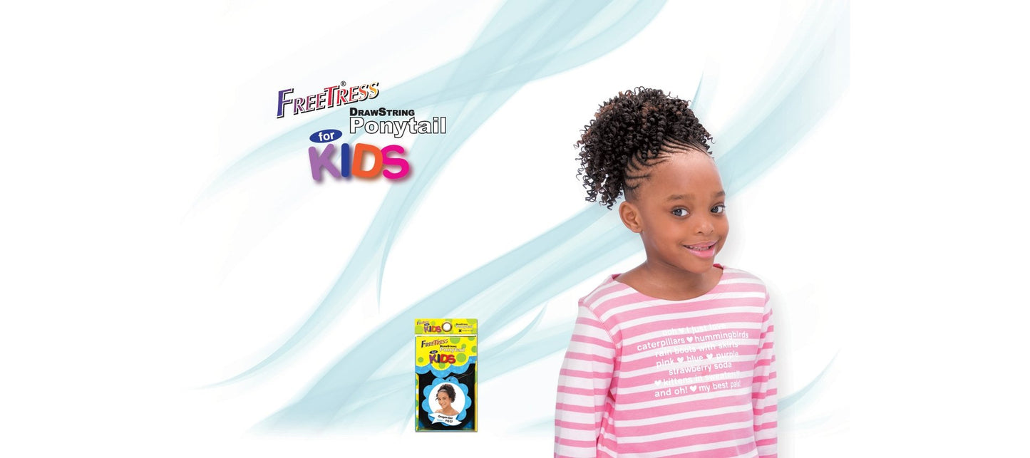 Kid's Cork Screw Drawstring Ponytail Freetress