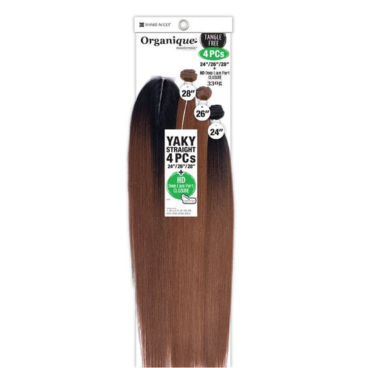 Organique Yaky Straight 4pcs 24"26"28" + Closure