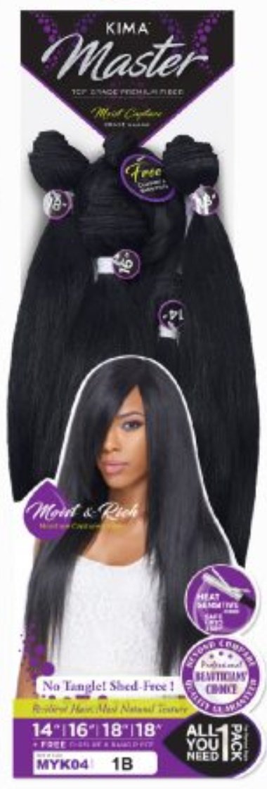Kima Master Straight 14" 16" 18" w/closure Synthetic MYK04